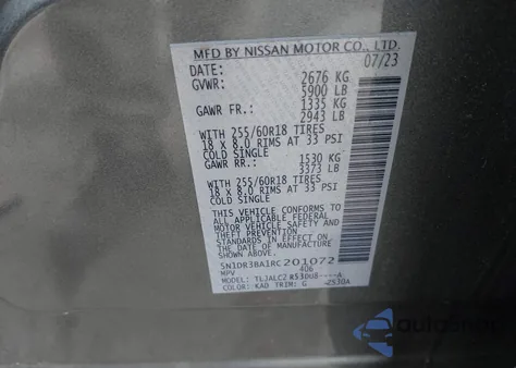 2024 Nissan Pathfinder Sv Fwd from USA, damaged, VIN 5N1DR3BA1RC201072